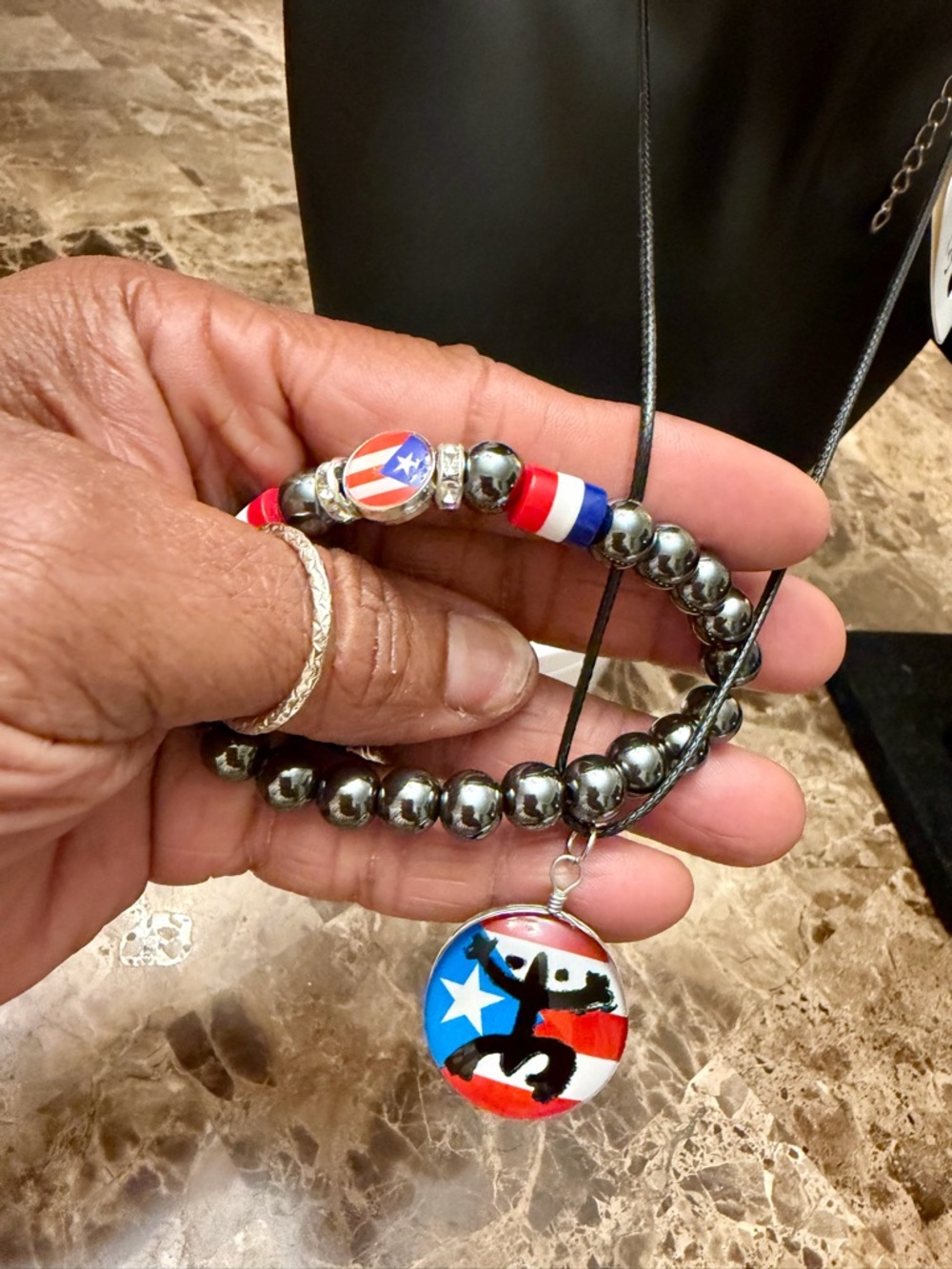 (4-Sets left) Puerto Rican Pendant Necklace with Matching Bracelet - Picture 8 of 9